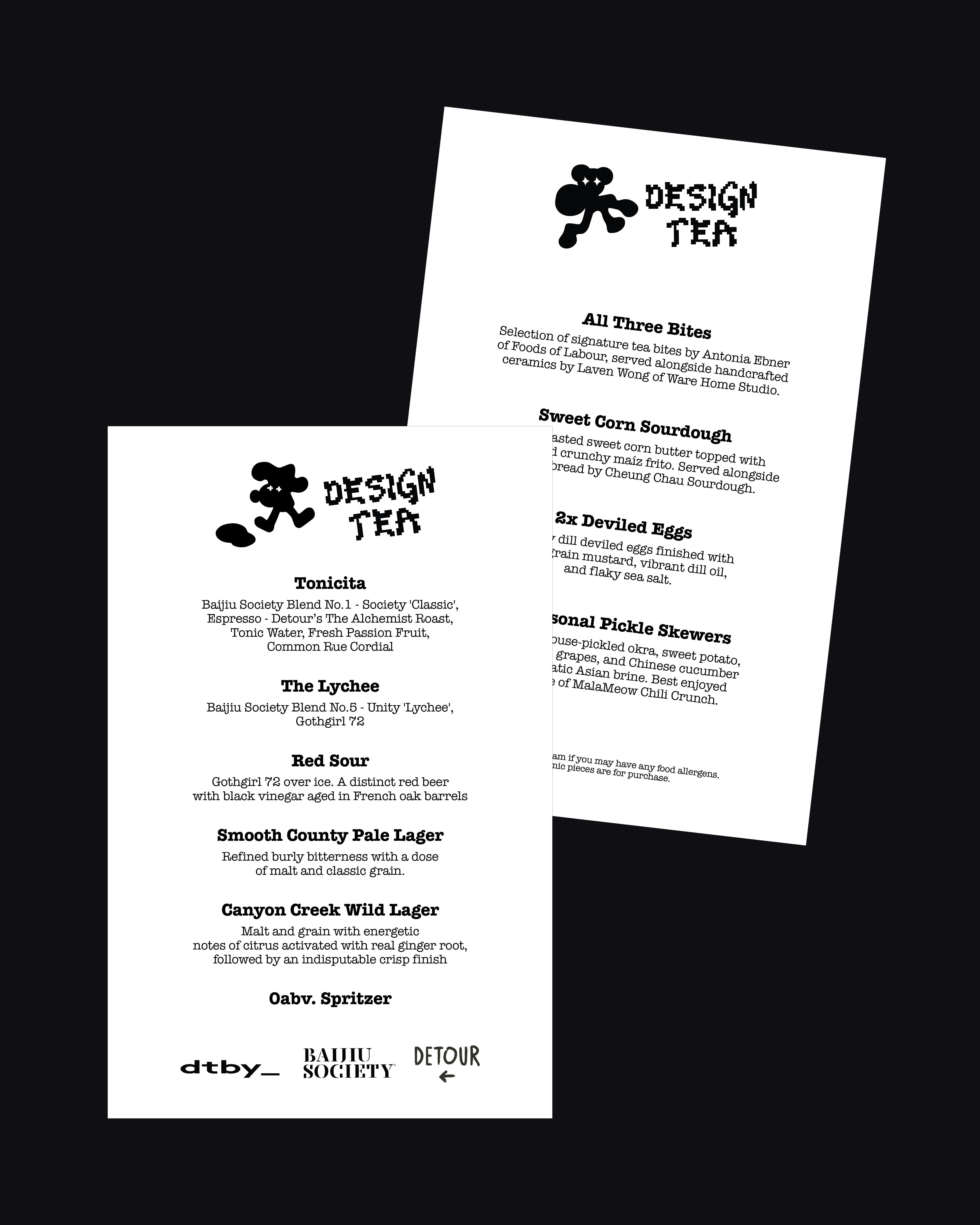 Design and Production of Design Tea at Detour in Sheung Wan, Hong Kong. Hosted by Ron Wan and Mildred Cheng of dtby_ Featuring Jennifer Tang, Laven Wong of Home Ware Studio, and Antonia Ebner of Food of Labour. Made possible by Baijiu Society and Detour